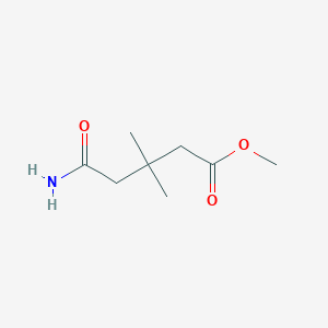 molecular formula C8H15NO3 B8338063 Methyl 5-amino-3,3-dimethyl-5-oxopentanoate 