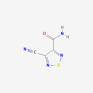 molecular formula C4H2N4OS B8338195 4-Cyano-1,2,5-thiadiazole-3-carboxamide 
