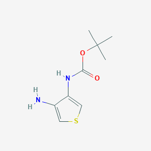 molecular formula C9H14N2O2S B8338213 3-Amino-4-t-butoxycarbonylaminothiophene 