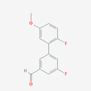 molecular formula C14H10F2O2 B8338240 2',5-Difluoro-5'-methoxy-[1,1'-biphenyl]-3-carbaldehyde 