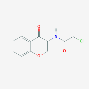 molecular formula C11H10ClNO3 B8338272 2-chloro-N-(4-oxo-chroman-3-yl)-acetamide 