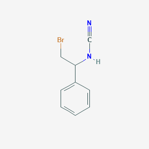 molecular formula C9H9BrN2 B8338302 2-Bromo-1-phenylethyl cyanamide 