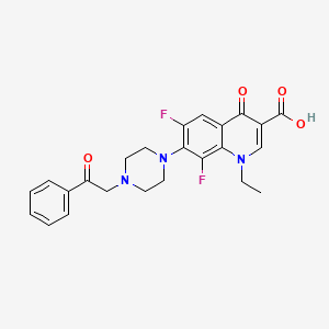molecular formula C24H23F2N3O4 B8338323 1-Ethyl-6,8-difluoro-4-oxo-7-(4-phenacylpiperazin-1-yl)quinoline-3-carboxylic acid 