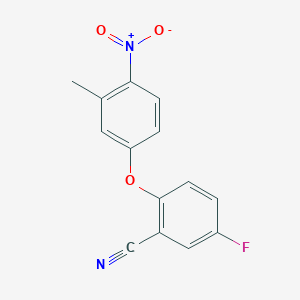 molecular formula C14H9FN2O3 B8338332 5-Fluoro-2-(3-methyl-4-nitrophenoxy)-benzonitrile 