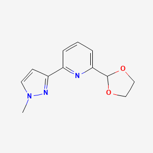 molecular formula C12H13N3O2 B8338338 2-[1,3]Dioxolan-2-yl-6-(1-methylpyrazol-3-yl)pyridine 