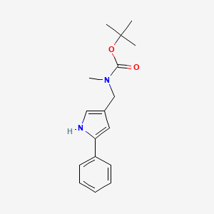 molecular formula C17H22N2O2 B8338350 Tert-butyl methyl[(5-phenyl-1H-pyrrol-3-YL)methyl]carbamate 