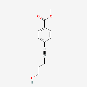 molecular formula C13H14O3 B8338353 Methyl 4-(5-hydroxy-1-pentynyl)benzoate CAS No. 123910-87-2