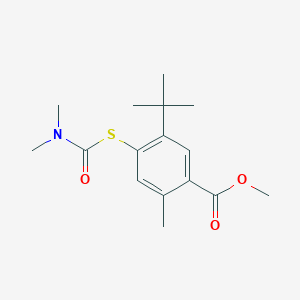 molecular formula C16H23NO3S B8338390 5-Tert-butyl-4-dimethylcarbamoylsulfanyl-2-methyl-benzoic acid methyl ester 