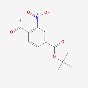 molecular formula C12H13NO5 B8338401 4-Formyl-3-nitro-benzoic acid tert-butyl ester 