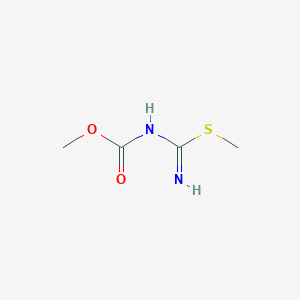 molecular formula C4H8N2O2S B8338499 methyl N-(amino-methylsulfanyl-methylidene)carbamate 