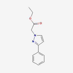 molecular formula C13H14N2O2 B8338504 ethyl 3-phenyl-1H-pyrazole-1-acetate 