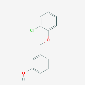 molecular formula C13H11ClO2 B8338553 3-[(2-Chlorophenoxy)methyl]phenol 