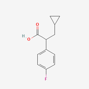 molecular formula C12H13FO2 B8338568 3-Cyclopropyl-2-(4-fluorophenyl)propanoic acid 