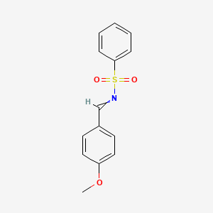 molecular formula C14H13NO3S B8338577 N-[(4-methoxyphenyl)methylidene]benzenesulfonamide 