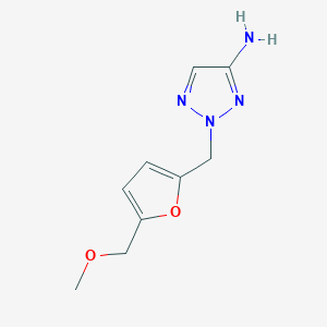molecular formula C9H12N4O2 B8338579 2-((5-(methoxymethyl)furan-2-yl)methyl)-2H-1,2,3-triazol-4-amine 