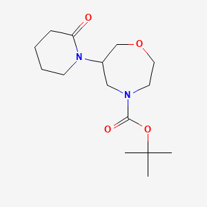 molecular formula C15H26N2O4 B8338585 6-(2-Oxo-piperidin-1-yl)-perhydro-1,4-oxazepine-4-carboxylic acid tert-butyl ester 