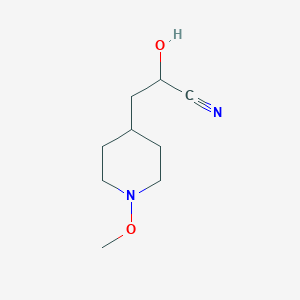 molecular formula C9H16N2O2 B8338623 2-Hydroxy-3-(1-methoxy-piperidin-4-yl)-propionitrile 