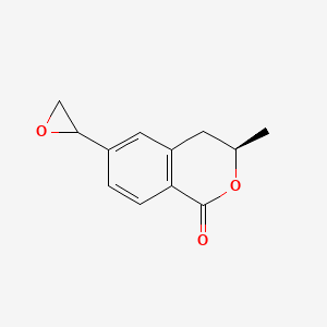 molecular formula C12H12O3 B8338688 (3R)-3-methyl-6-(oxiran-2-yl)-3,4-dihydro-1H-isochromen-1-one 