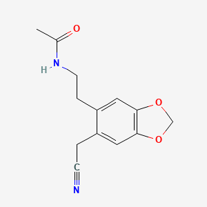 molecular formula C13H14N2O3 B8338778 N-(6-Cyanomethyl-3,4-methylenedioxyphenethyl) acetamide 