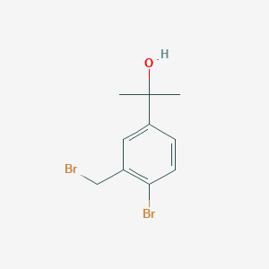 molecular formula C10H12Br2O B8338807 2-(4-Bromo-3-bromomethyl-phenyl)-propan-2-ol 