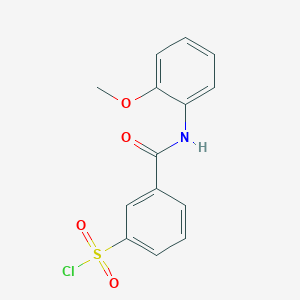 molecular formula C14H12ClNO4S B8338835 3-[(2-Methoxyphenyl)carbamoyl]benzene-1-sulfonyl chloride CAS No. 1192233-55-8