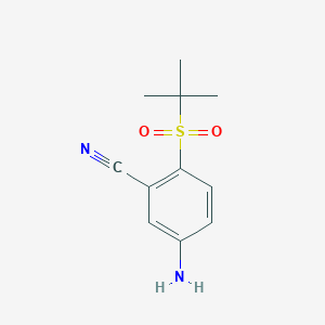 molecular formula C11H14N2O2S B8338893 5-Amino-2-(tert-butylsulfonyl)benzonitrile 