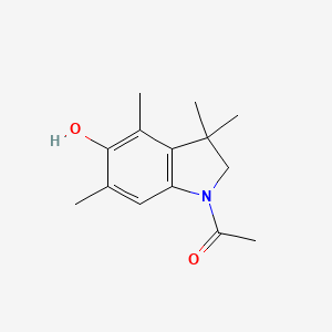 molecular formula C14H19NO2 B8338919 1-Acetyl-3,3,4,6-tetramethyl-5-indolinol 