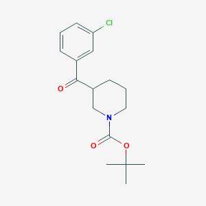 molecular formula C17H22ClNO3 B8338954 Tert-butyl 3-(3-chlorobenzoyl)piperidine-1-carboxylate 