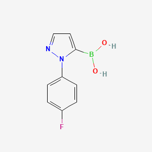 molecular formula C9H8BFN2O2 B8338971 1-(4-Fluorophenyl)-1H-pyrazol-5-ylboronic acid 