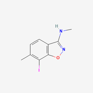 molecular formula C9H9IN2O B8338974 7-iodo-N,6-dimethylbenzo[d]isoxazol-3-amine 