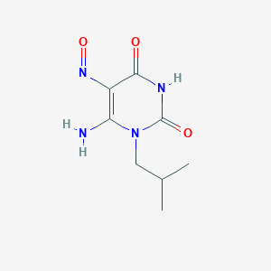 molecular formula C8H12N4O3 B8338994 6-amino-1-(2-methylpropyl)-5-nitroso-2,4-(1H,3H)-pyrimidinedione 