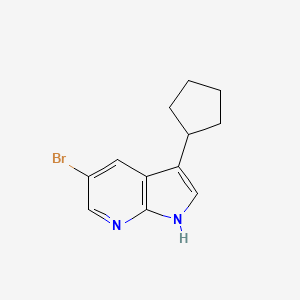 molecular formula C12H13BrN2 B8339011 5-bromo-3-cyclopentyl-1H-pyrrolo[2,3-b]pyridine 