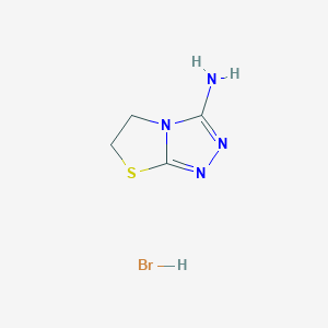 molecular formula C4H7BrN4S B8339140 5,6-Dihydrothiazolo[2,3-c][1,2,4]triazol-3-amine hydrobromide 