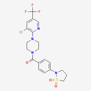[4-(3-Chloro-5-trifluoromethylpyridin-2-yl)piperazin-1-yl][4-(1,1-dioxo-1lambda6-isothiazolidin-2-yl)phenyl]methanone