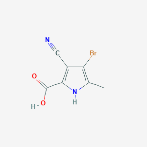 molecular formula C7H5BrN2O2 B8339184 4-Bromo-3-cyano-5-methyl-1H-pyrrole-2-carboxylic acid 