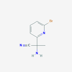 molecular formula C8H8BrN3 B8339282 2-Amino-2-(6-bromopyridin-2-yl)propanenitrile 