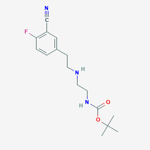 molecular formula C16H22FN3O2 B8339289 tert-Butyl (2-{[2-(3-cyano-4-fluorophenyl)ethyl]amino}ethyl)carbamate 