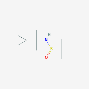 molecular formula C10H21NOS B8339296 N-(2-cyclopropylpropan-2-yl)-2-methylpropane-2-sulfinamide 