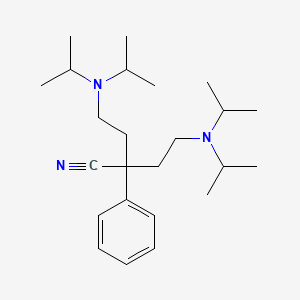molecular formula C24H41N3 B8339297 alpha,alpha-Bis[2-(diisopropylamino)ethyl]-alpha-phenylacetonitrile 