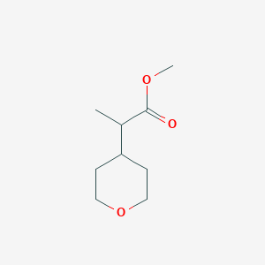 molecular formula C9H16O3 B8339331 2-(Tetrahydropyran-4-yl)propionic acid methyl ester 