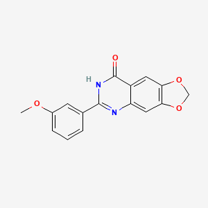 molecular formula C16H12N2O4 B8339393 6-(3-methoxyphenyl)-7H-[1,3]dioxolo[4,5-g]quinazolin-8-one 