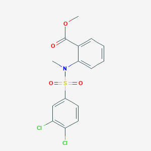 molecular formula C15H13Cl2NO4S B8339404 Methyl 2-(3,4-dichloro-N-methylphenylsulfonamido)benzoate 