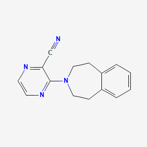 molecular formula C15H14N4 B8339428 3-(1,2,4,5-Tetrahydro-benzo[d]azepin-3-yl)-pyrazine-2-carbonitrile 