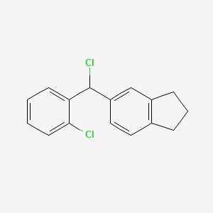 molecular formula C16H14Cl2 B8339440 2-Chlorophenyl-indan-5-yl-chloromethane 