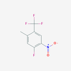 molecular formula C8H5F4NO2 B8339485 Benzene, 1-fluoro-5-methyl-2-nitro-4-(trifluoromethyl)- CAS No. 932374-80-6