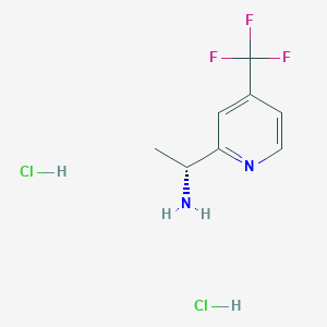 molecular formula C8H11Cl2F3N2 B8339495 (R)-1-(4-trifluoromethylpyridin-2-yl)-ethylamine dihydrochloride 