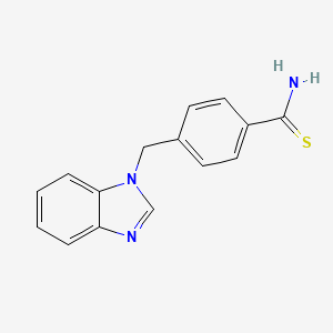molecular formula C15H13N3S B8339515 4-(1H-Benzimidazol-1-ylmethyl)benzenecarbothioamide 