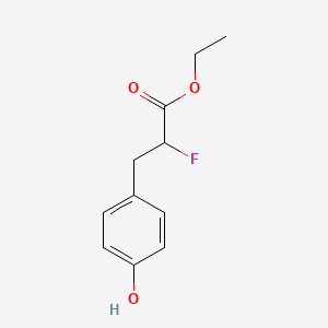molecular formula C11H13FO3 B8339527 Ethyl 2-fluoro-3-(4-hydroxyphenyl)propanoate 