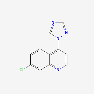 molecular formula C11H7ClN4 B8339541 4-(1H-1,2,4-triazole-1-yl)-7-chloro-quinoline 