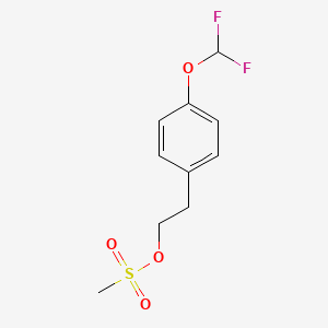 molecular formula C10H12F2O4S B8339559 Benzeneethanol, 4-(difluoromethoxy)-, 1-methanesulfonate 